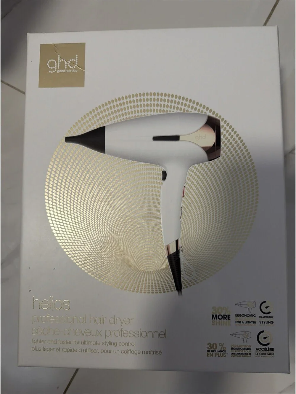 GHD Helios Ergonomic Professional Hair Dryer - White-